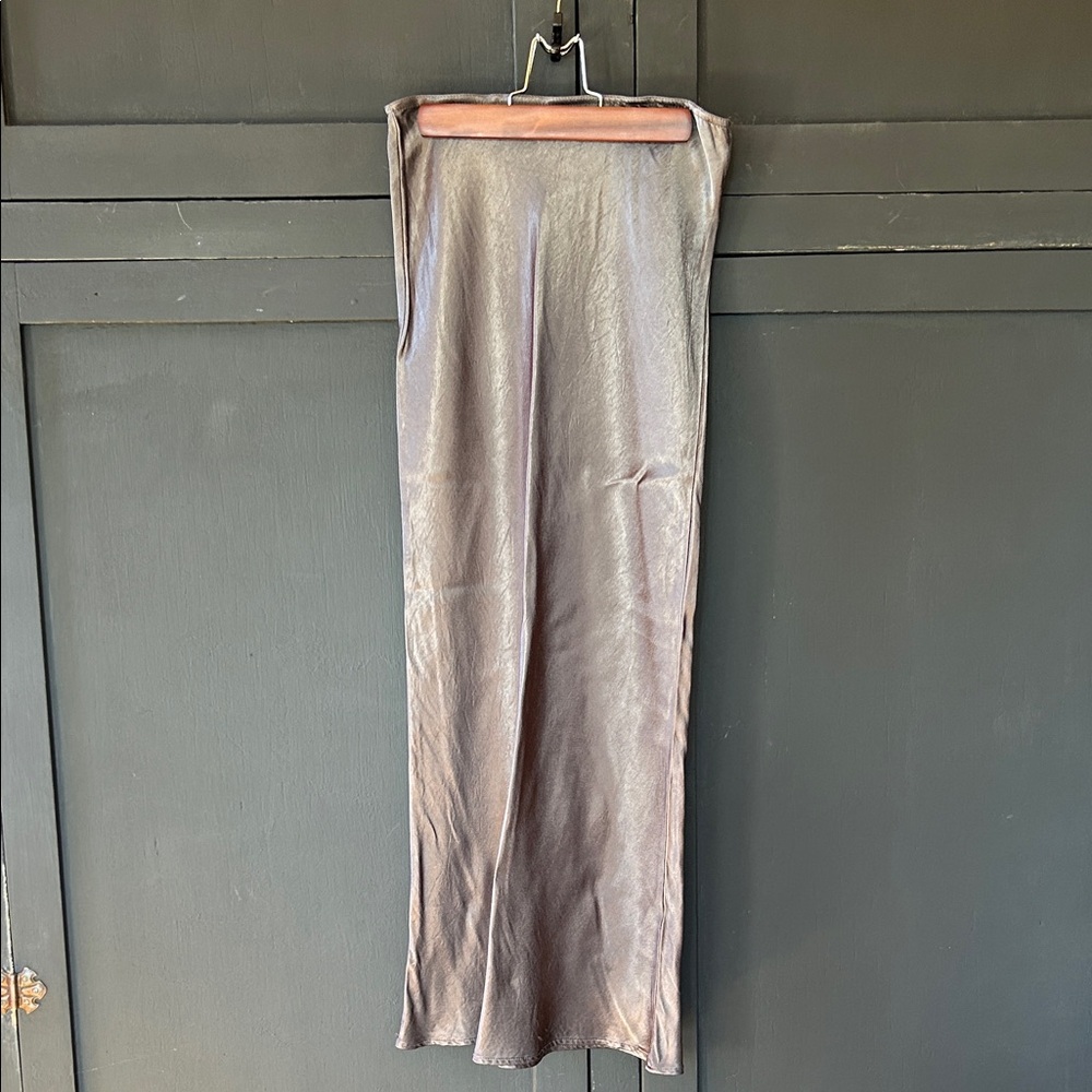 Topshop Metallic Midi Skirt